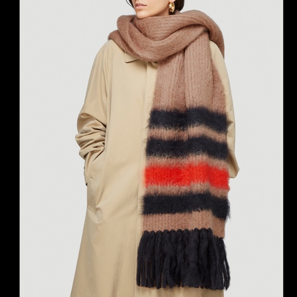 NWT $450 BURBERRY Graphic Stripe Mohair-Silk Scarf - Picture 6 of 14